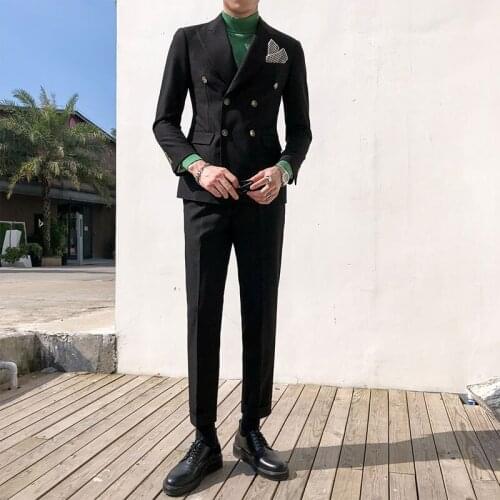 2021 Spring Mens Formal Blazer Business Casual Sets Male Wedding Party Groom Suits 2 Pieces(Jacket & Pants) Custom Suits W440
