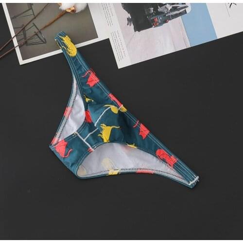 New Cotton Mens Briefs Printed Adult Low Waist Sexy Breathable Men Underwear