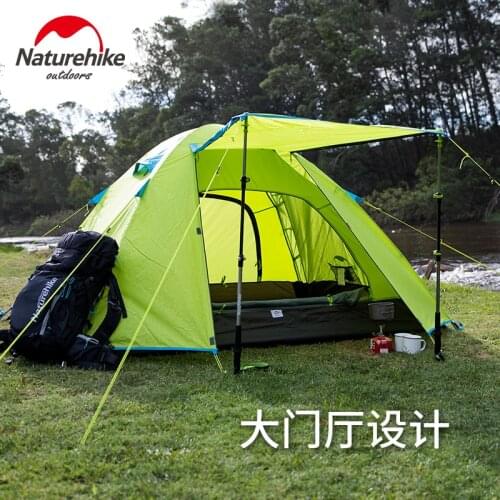 Naturehike P Series Tent Ultralight 2 3 4 Person Camping Tent New Printed 210T Fabric Waterproof Tourist Tent with free mat