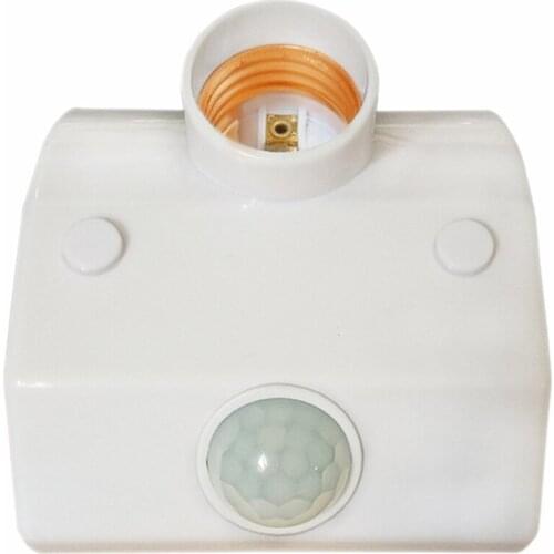 Wired Infrared Motion Light Sensor Socket, E27 Body PIR Automatic Adjustable LED Lights Switches, Lamp Holder Screw Bulb Socket