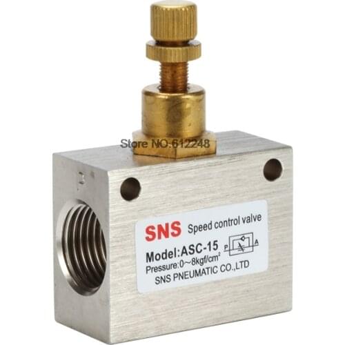 SNS ASC-06 ASC-08 ASC-10 ASC-15 Restrictive Pneumatic Air Flow Speed Control Valve ASC
