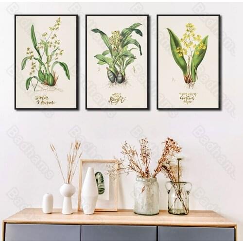 Modern Decoration Home Fresh Green Plants Pattern Sofa Background Wall Bedroom Dining Hall Corridor Porch Hanging Paintings