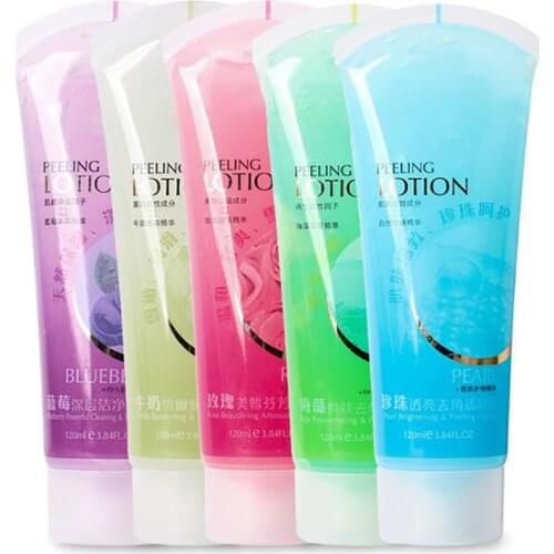 1Pc 120ML Face Exfoliating Gel Dead Skin Remover Scrub, Women Facial Deep Cleansing Moisturizing Rose Lotion Skin Care Supplies
