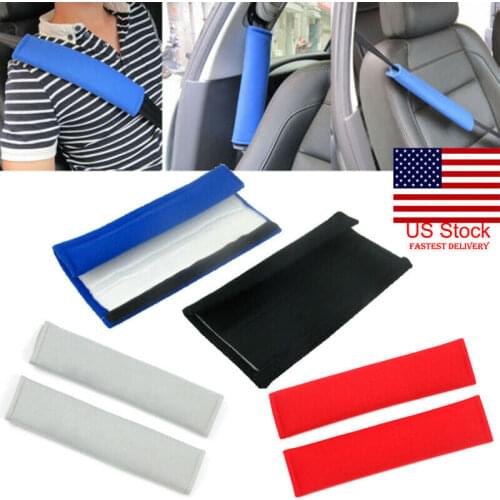 Comfortable 2X Shoulder Cover Cushion Seat Belt Pad Strap Back Pack Harness Car Safety Blue Black Gray Red 4 Colors
