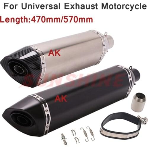 Motorcross Exhaust Universal Motorcycle Muffler 470mm 570mm Length Modified DB Killer Escape Moto Pipe For MT07 ER6N Z800 ZX10R