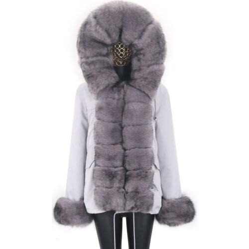 2021 New Autumn Winter Jacket Womens Coat Natural Fox fur Brand Clothing With Hood Casual Wear Fashion Winter Parka