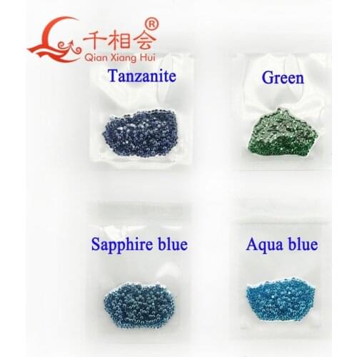 0.8-2.5mm blue green tanzuanite color round shape cubic zirconia loose cz stone 500pcs per bag