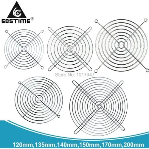 1 Pieces Gdstime 20cm 200mm Fan PC Case Net Chrome Plated Protector Finger Guard Grill 120mm 135mm 140mm 150mm 170mm