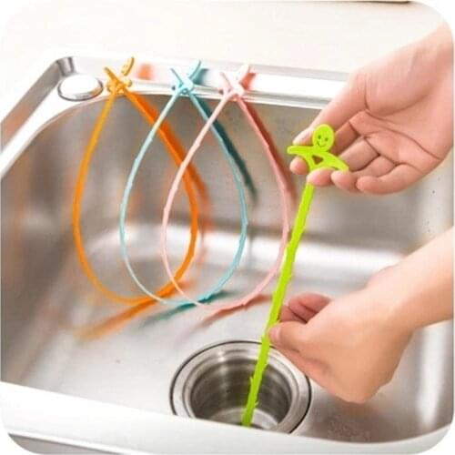 1pc Plastic Hook Kitchen Bathroom Sink Pipe Drain Cleaner Pipeline Hair Cleaning Removal Shower Toilet Sewer Clog 51CM Long Line