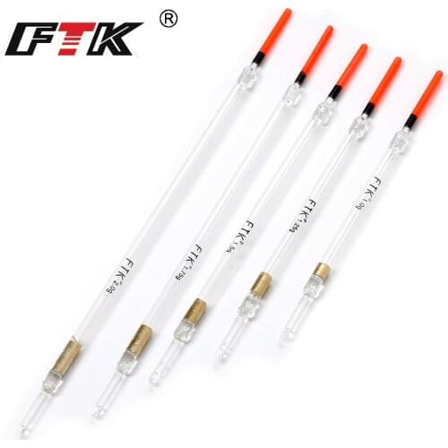 10PCS/Lot Nylon Plastic Float 1.0g/1.25g/1.5g/1.75g/2.0g Crystal Plastic Fishing Floats Tube Set Fishing Tackle