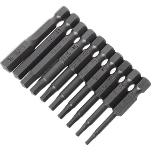 10pcs Magnetic Hexagon Screwdriver Bit S2 Steel 1/4 Inch Hex Shank Screw Drivers Set 50mm