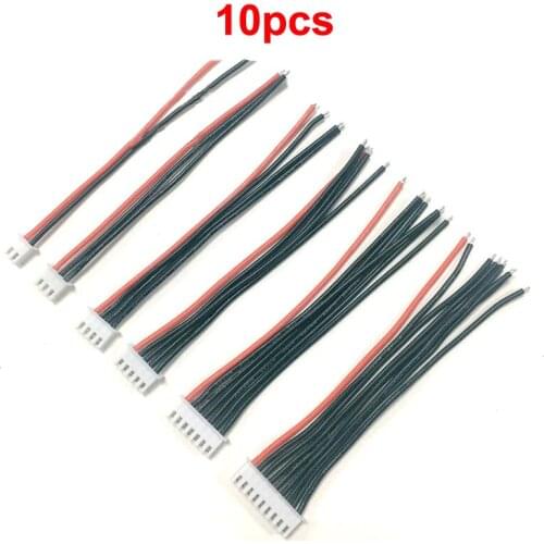 10pcs 1S 2S 3S 4S 5S 6S 7S 8S 22AWG Silicone Cable XH2.54 Female Plug Length 100/150/200mm Balance Charging Line for RC Drone