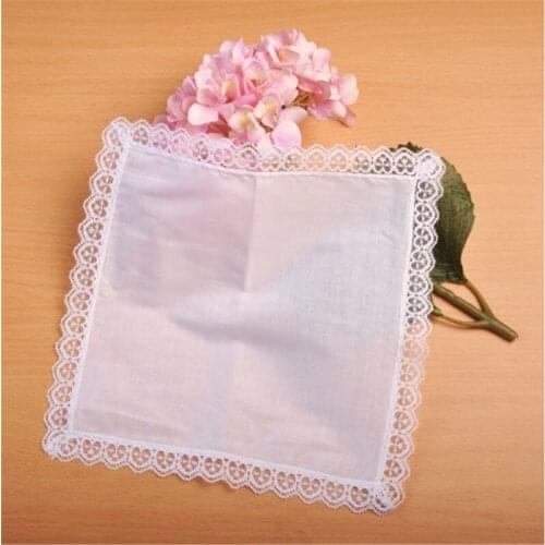 12 Pcs White Handkerchiefs Blank Lace Hankies For Wedding, Pocket Square For Men & Women Wedding Gifts Wedding Decoration Cloth