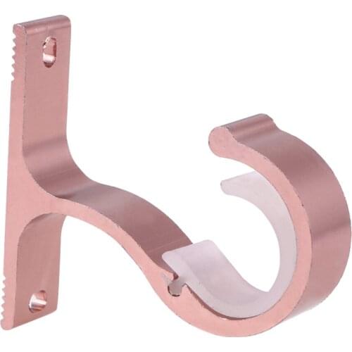 2PCS Curtain Rod Aluminium Alloy Thick Single Bracket Mounting Bracket(Rose Gold)