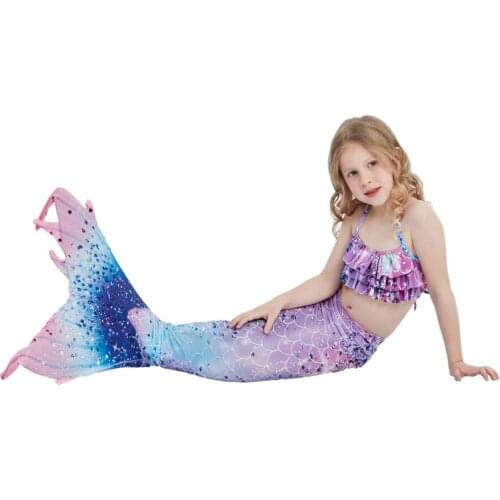 2021 free shipping New Kids Mermaid Tail Swimwear Bikini Set Bathing Suit Costume for birthday party designed high quality