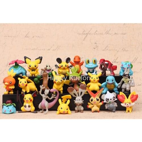 24pcs/set 4-5cm Anime Toys Cartoon Anime Pokemon Action Figure Toys Model Decoration Figures Stoy Doll for Kids Christmas Gifts
