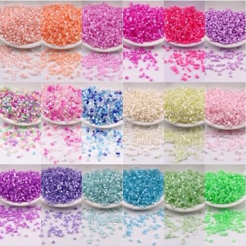 39 Colors 2x3mm Crean AB Colorful Glass Bugles Beads Czech Spacer Tube Seedbeads For DIY Jewelry Making Garments Sewing Material