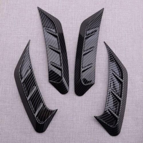 4Pcs/Set Car Carbon Fiber Style Front & Rear Headlight Eyebrow Eyelid Cover Trim Frame ABS Fit For Audi B9 A4 2020