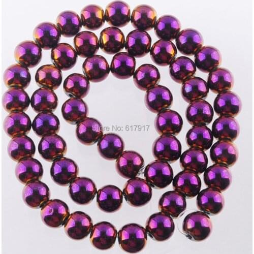 Free Shipping Purple Ray Hematite Non Magnetic Round Loose Beads Spacer 8mm For Jewelry Making 1 Strand TL3014