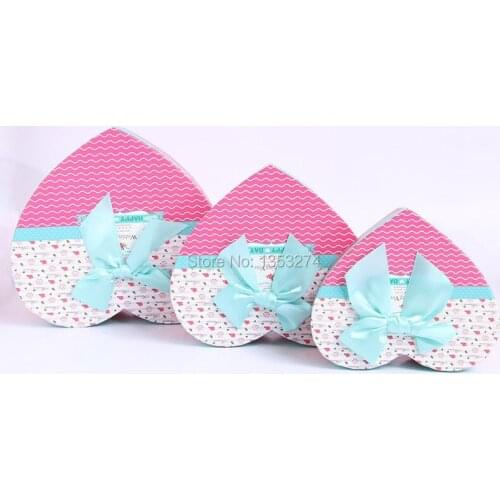 Free shipping! Wholesales! 36sets/lot! 3pcs/set, totally 108pcs! "Heart"thick paper candy box Wedding Candy Box gift box