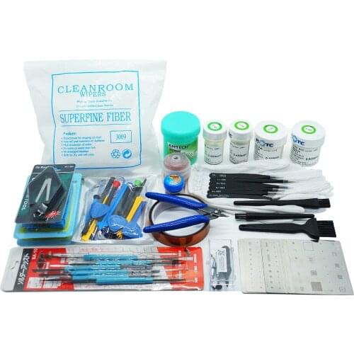 BGA Reballing Kit 16pcs For Apple Mobiles Stencil Directly Heat Stencil Jig 810Pcs Stencils + Black Solder Iron Tip-900M