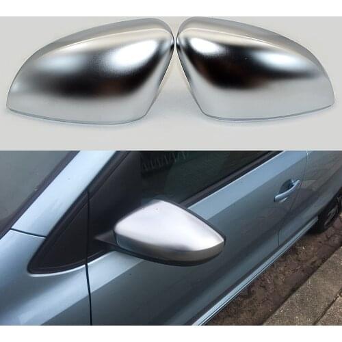 Rearview Mirror Case Full Chrome Matt Finish Door Wing Mirror Cover Cap Shell Housing For VW POLO 6R 6C