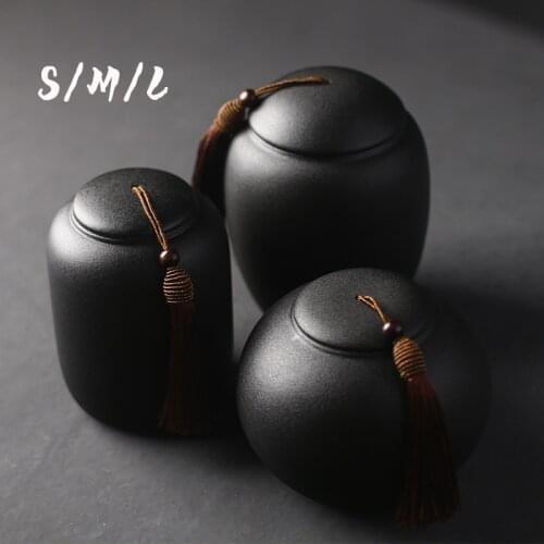 Black Ceramics Ash Urn Sealed Cremation Funeral Ashes Keepsake Small Animals Pet Dog Cat Memorial Suitable Fireplaces Burial
