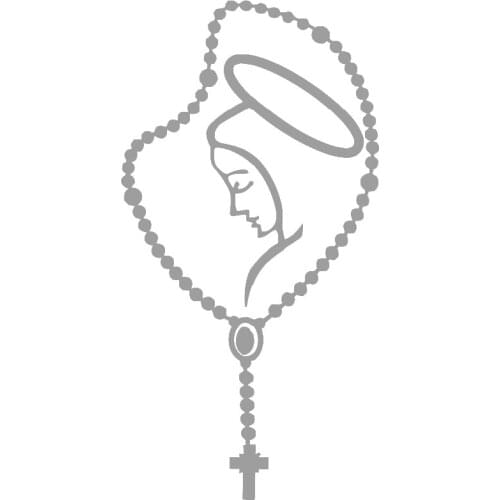 Rosary Virgin Mary Fatima vinyl catholic laptop car bumper stickers decals Catholic Religous Virgen Latin God