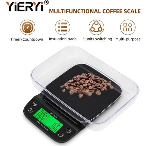 Yieryi WH-B25 LCD Display LED Electronic Scale Kitchen Scale Baking Scales with Bowl and Waterproof Heat-resistant Silicone Mat