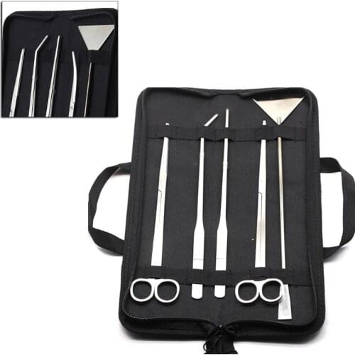 Aquarium Tool Kit (5pcs) by Perfect Aquascaping Tools Includes Straight & Curved Scissors, Substrate Spatula, Straight & - E8BD
