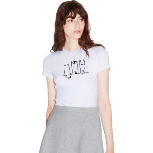 Animal cat dog bunny print T Shirt Gift for Animal Lover Pet Owner Shirt Womens Shirt Graphic Tees summer cotton tops