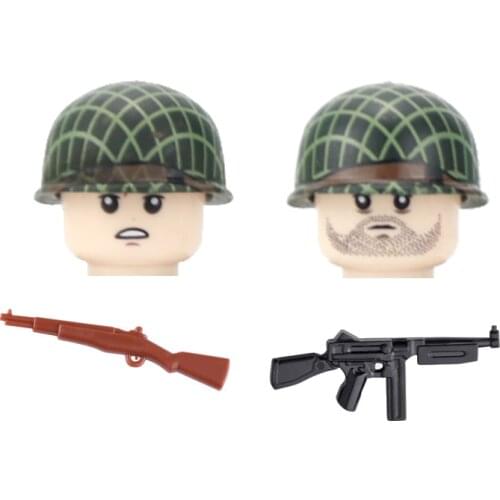 WW2 US Airborne Division 101st soldier Figures Building Blocks Military Helmet Guns Weapon Accessories Bricks Toys For Children