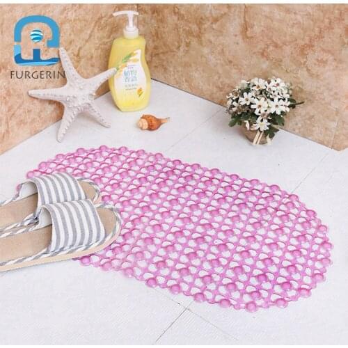 FURGERIN Bathroom Mat Non Slip Shower Carpet with Sucker PVC Safety Bath Mats for Kids anti slip mat for kitchen bathroom rug