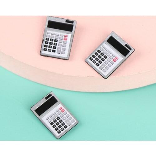 1Pcs 1/12 Dollhouse Miniature Accessories Mini Metal Electronic Calculator Simulation Furniture Computer Toys Doll House Decor