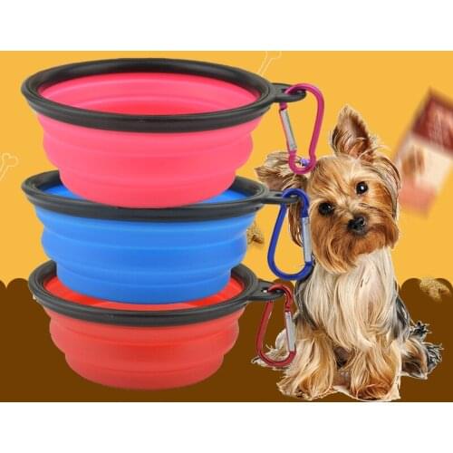 5 Pieces/Lot) Mixed Color Pet Bowl Silicone Cat Dog Puppy Food Water Feeder Pet Dispenser Traveling Bowl