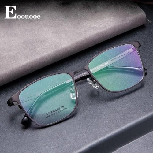 Pure Titanium Plate Glasses Frame Men Large Optical Eyewear Retro Optics