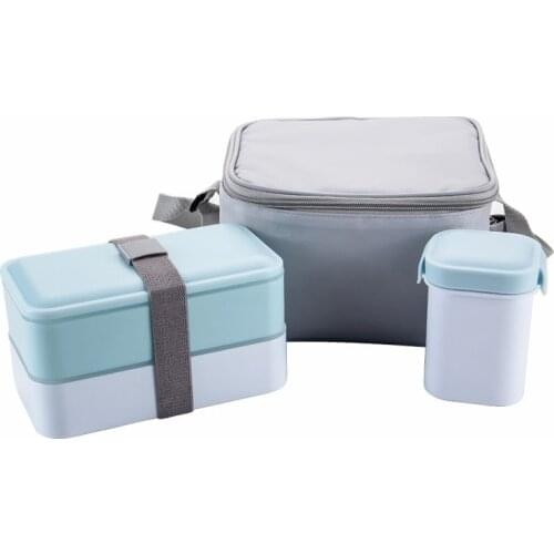 Bento box set Japanese Style Lunch Box With Soup Mug Double Sealed Insulated Portable Food storage container Microwavable