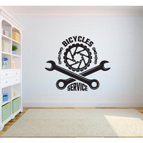 Bicycle Shop Wall Decal Bicycles Repair Services Sign Motocross Freestyle Dirt Bike Sticker Sport Wall Stickers Vinyl Decor A432