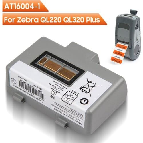 Original Replacement Battery AT16004-1 For Zebra QL220 QL320 Plus QL220+ QL320+ Authentic Rechargable Battery 1900mAh