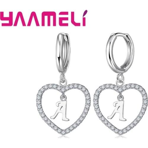 Hot Sale Top Quality Drop Earrings For Women 925 Sterling Silver Heart Shape Crystal Earring Jewelry Big Sale