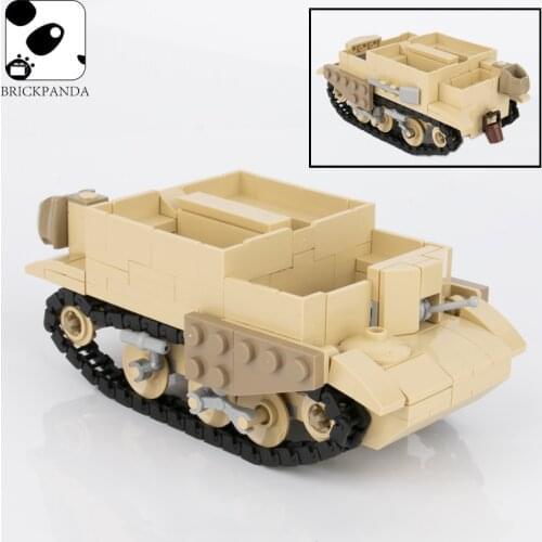 MOC WW2 Military Bren Car Building Blocks Soldier British Army Tank Vehicle Model Figures Weapon Parts Bricks Toys for Children