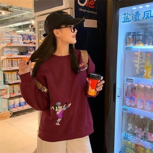 Loose Casual Ins Lazy Sweatshirt Womens Sweatshirts Japanese Harajuku Ulzzang Vintage Female Korean Kawaii Clothing For Women
