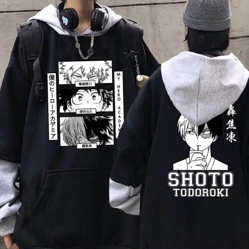 My Hero Academia Hoodie Hip Hop Anime Todoroki Pullovers Autumn Winter Harajuku
