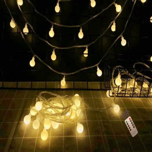 NEW Outdoor Wireless Remote Control Garland Fairy 10M 50LED Ball String Lights Wedding Home Indoor Garden Window Decoration