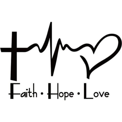 Faith Hope Love Vinyl Car Sticker Cartoon Jesus Christian Religious Bible Verse For Car Window Body Decoration