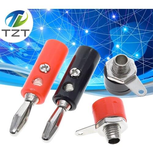 TZT 1set Male And Female J072 4mm Banana Plug Male And Female To Insert Connector Banana Pin DIY Model Parts