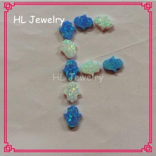 50PCS 11*13mm OP17/19/50 Opal Jewelry Working Stud&Drop Earrings/Bracelet/Necklaces For Women Synthetic Opal Hamsa Hand pendant