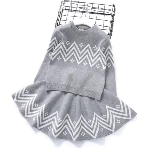 Winter knitted sweater dress set Cartoon soft pullover sweater Soft dress Casual wear dress set