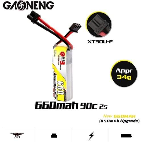 1/2/3/4/5Pcs GNB Max 180C HV Lipo Battery 2S 7.6V 660mAh XT30U-F Plug for Happymodel FPV Racing Cine Whoop BetaFPV RC Drone