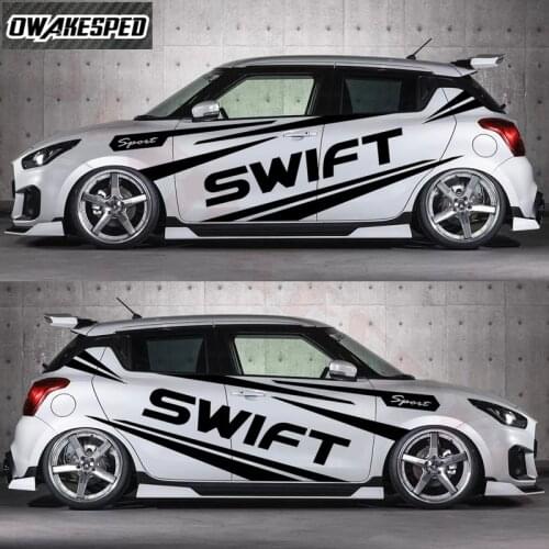 1set Car Styling Body Both Side Decor Stickers For-SUZUKI SWIFT Racing Sport Styling Vinyl Decals Auto Door Strieps Stickers